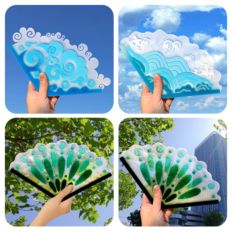 Resin Ocean Wave Mold - DIY Chinese Folding Fan Silicone Mold