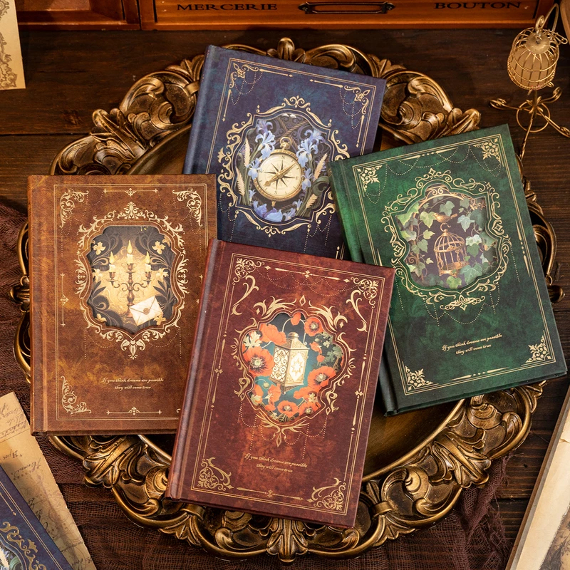 Gold Foil Flakes - kawai 1 Book Vintage Style Notebook