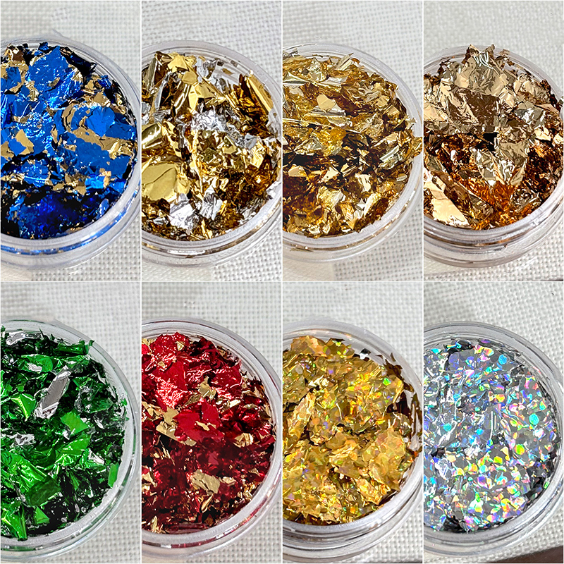 Gold Foil Flakes - Gold Foil Fragment Nail Glitter For