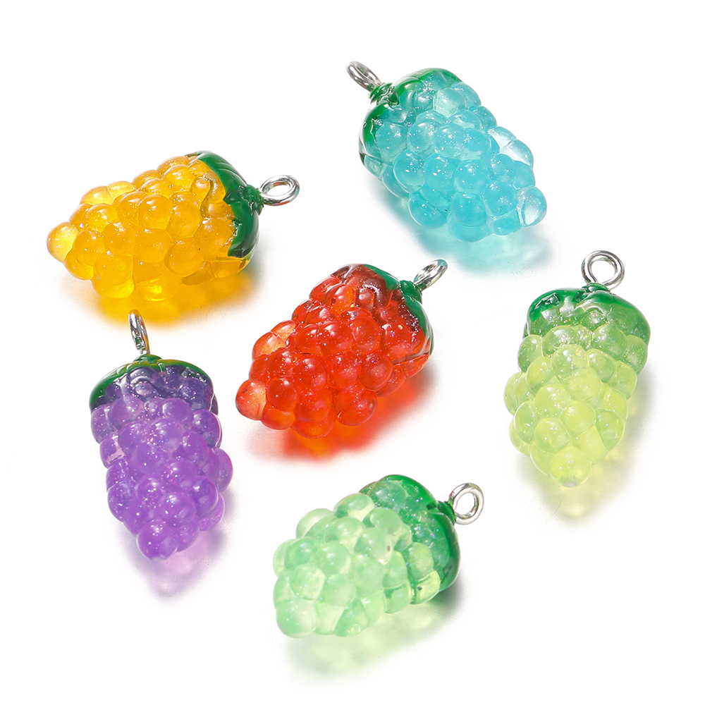 Resin Craft Projects - 10Pcs 12x23mm Grape Resin Charms Pendants