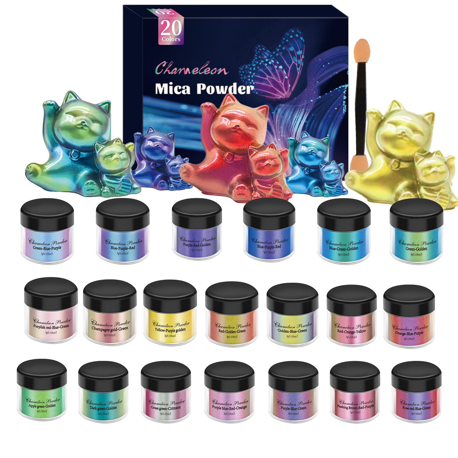 10/20pcs Mirror Chameleons Pig - Resin Pigment Set incelemesi ve fiyatı