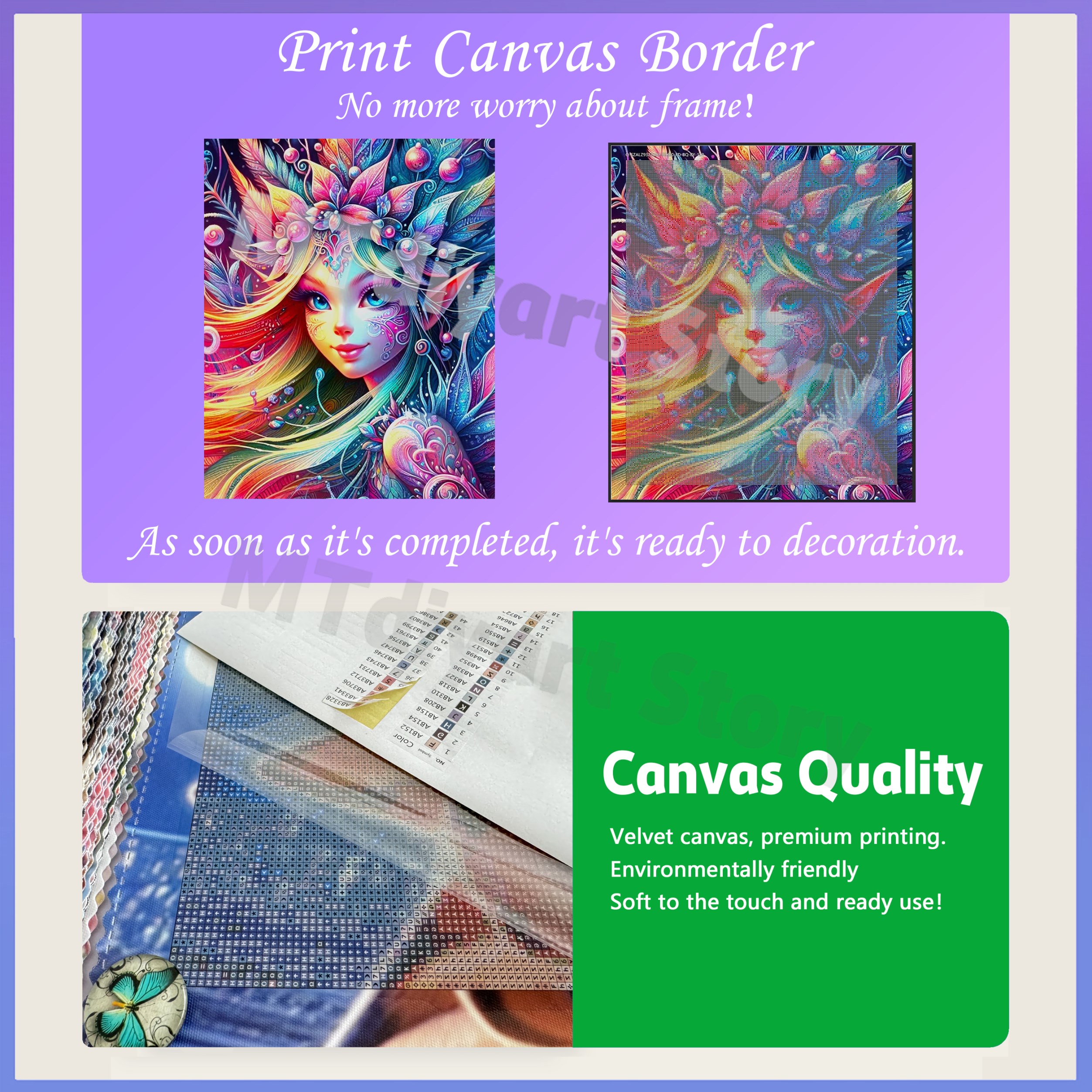 Printed Canvas Border Symbol S - Resin Craft Workshop incelemesi ve fiyatı