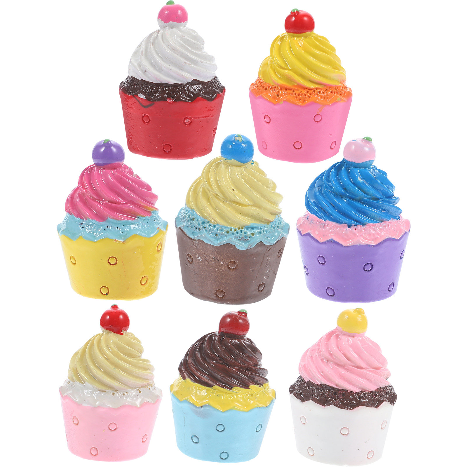 8Pcs Resin Mini Cupcake Keycha - Resin Crafts incelemesi ve fiyatı