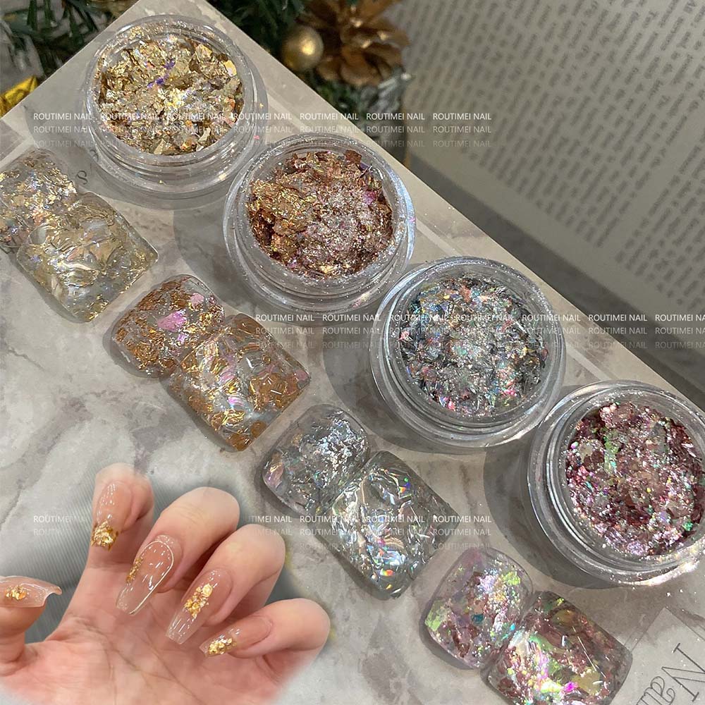 4pcs/Set 3D Rose Gold Silver C - Gold Foil Flakes incelemesi ve fiyatı