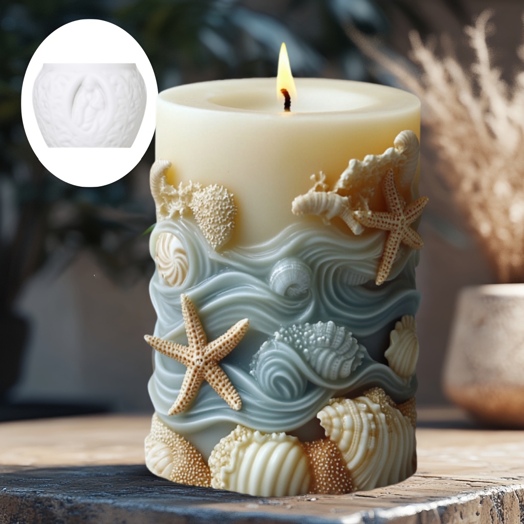 DIY Ocean style relief cylindr - Resin Ocean Wave Mold incelemesi ve fiyatı