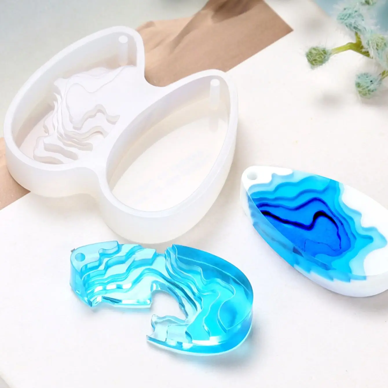 Round Water Drop Handmade DIY  - Resin Ocean Wave Mold incelemesi ve fiyatı
