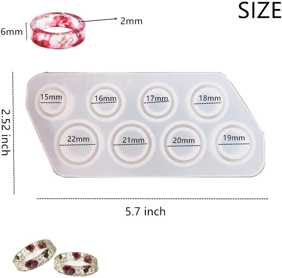 8Pcs Assorted Sizes Ring Silic - Resin Ocean Wave Mold incelemesi ve fiyatı