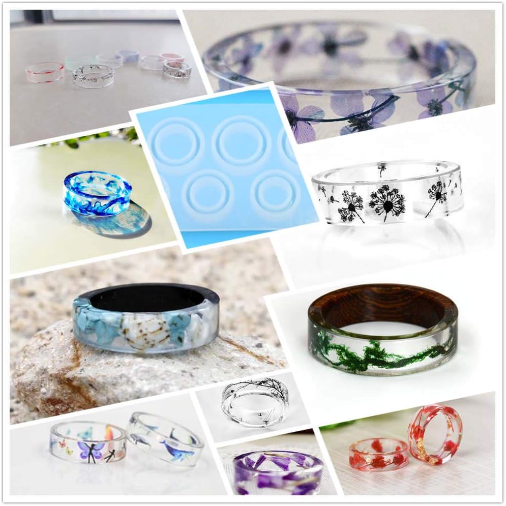 8Pcs Assorted Sizes Ring Silic - Resin Ocean Wave Mold incelemesi ve fiyatı