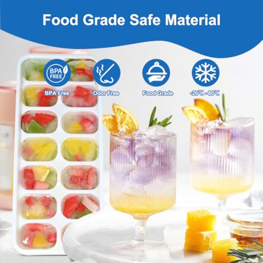 Ice Cube Tray with Lid, 3 Pack - Silicone Mold Tray incelemesi ve fiyatı
