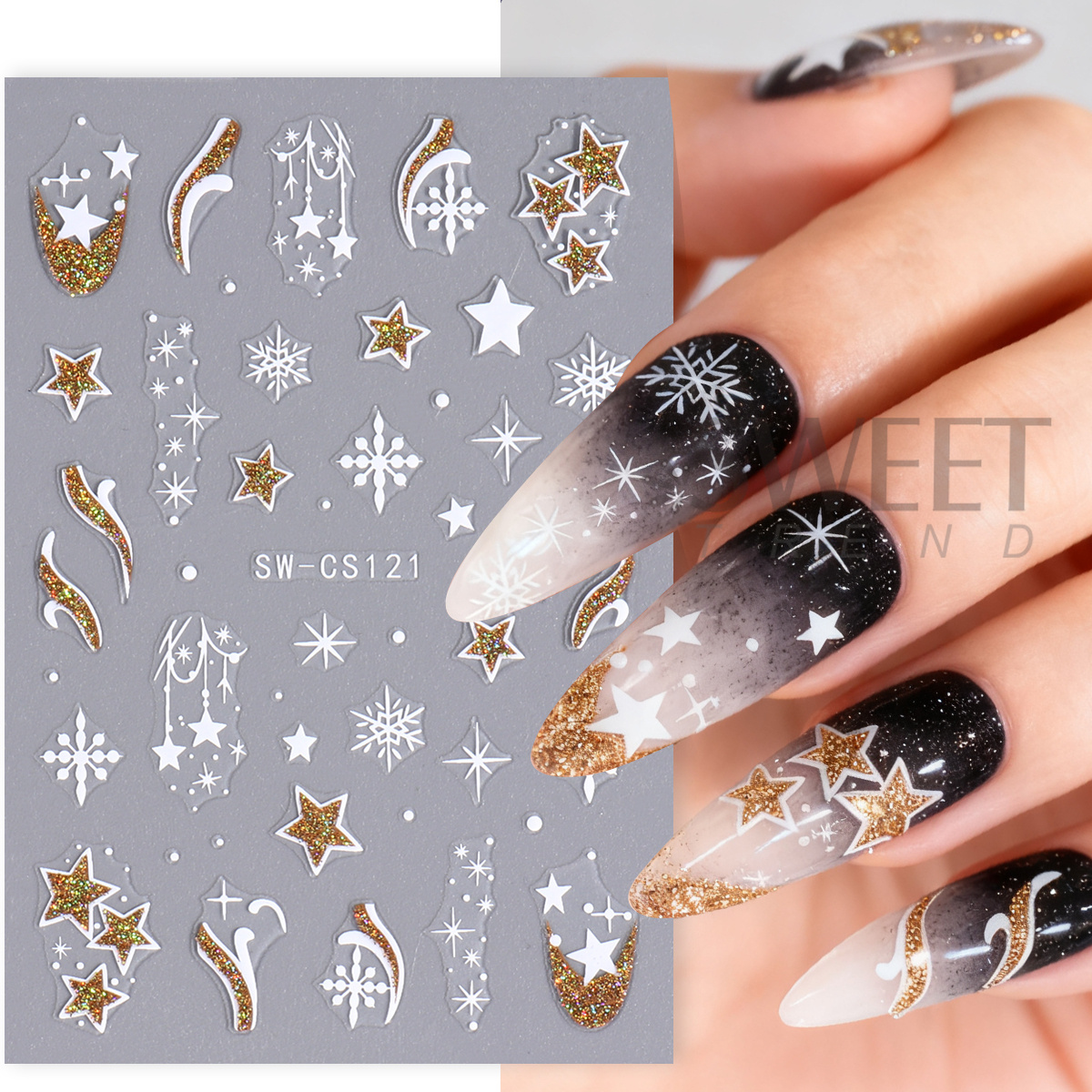 4pcs Winter Cartoon Christmas  - Gold Foil Flakes incelemesi ve fiyatı
