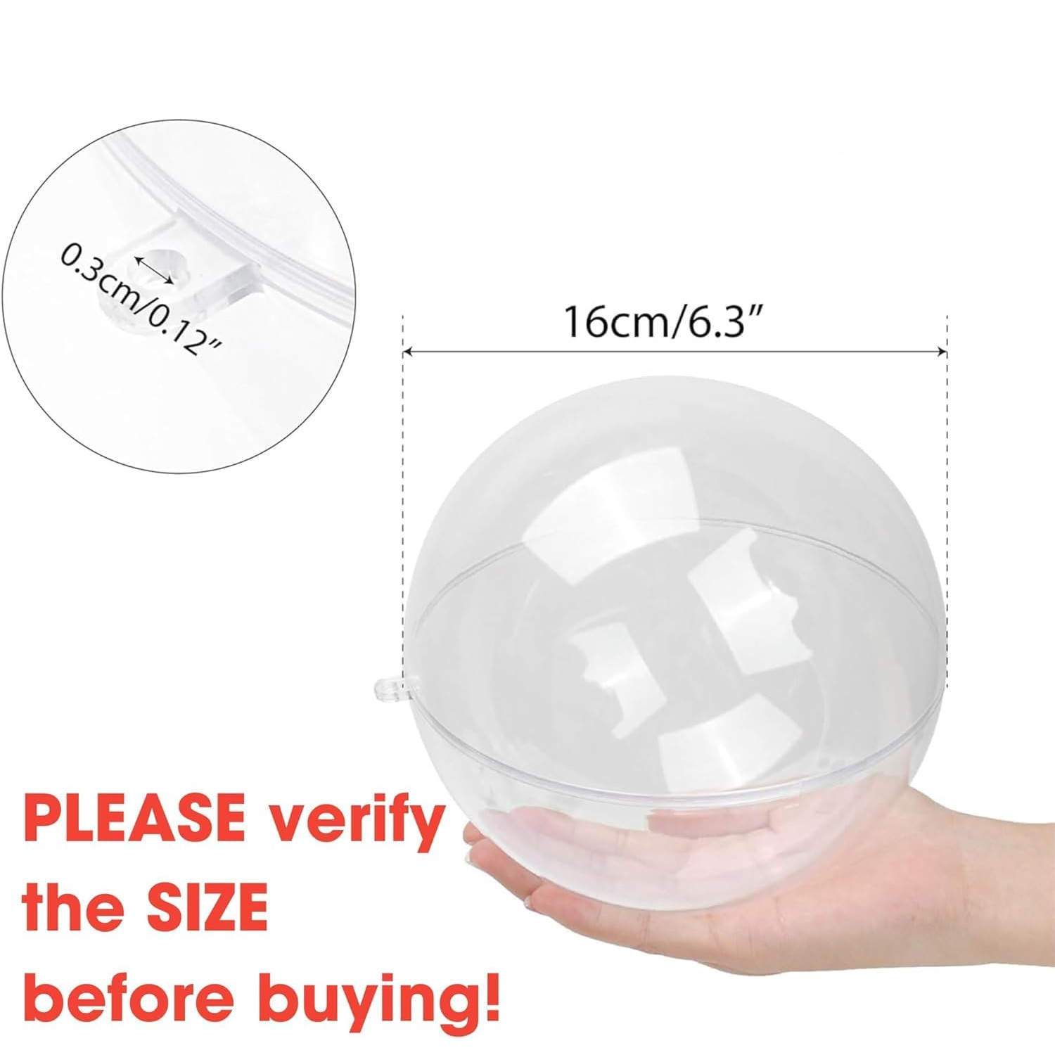 Fillable Clear Ornament Ball,  - Dome Mold Clear incelemesi ve fiyatı