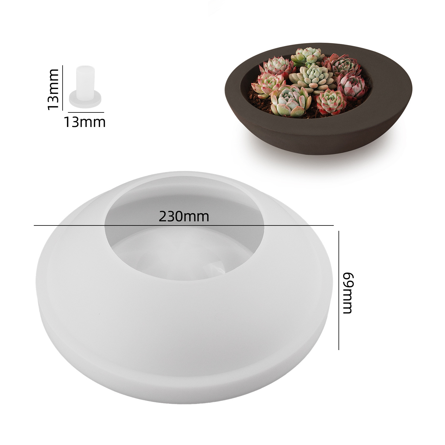 1pc Irregular Round Bowl-Shape - Coaster Mold Round incelemesi ve fiyatı