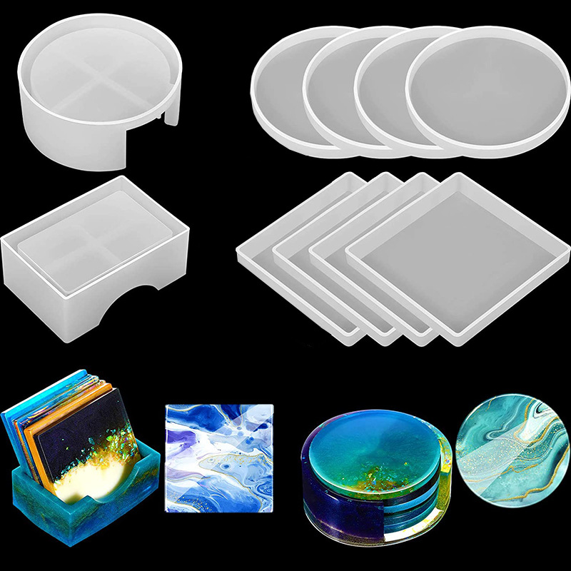 Round Square Coaster Silicone  - Resin Ocean Wave Mold incelemesi ve fiyatı