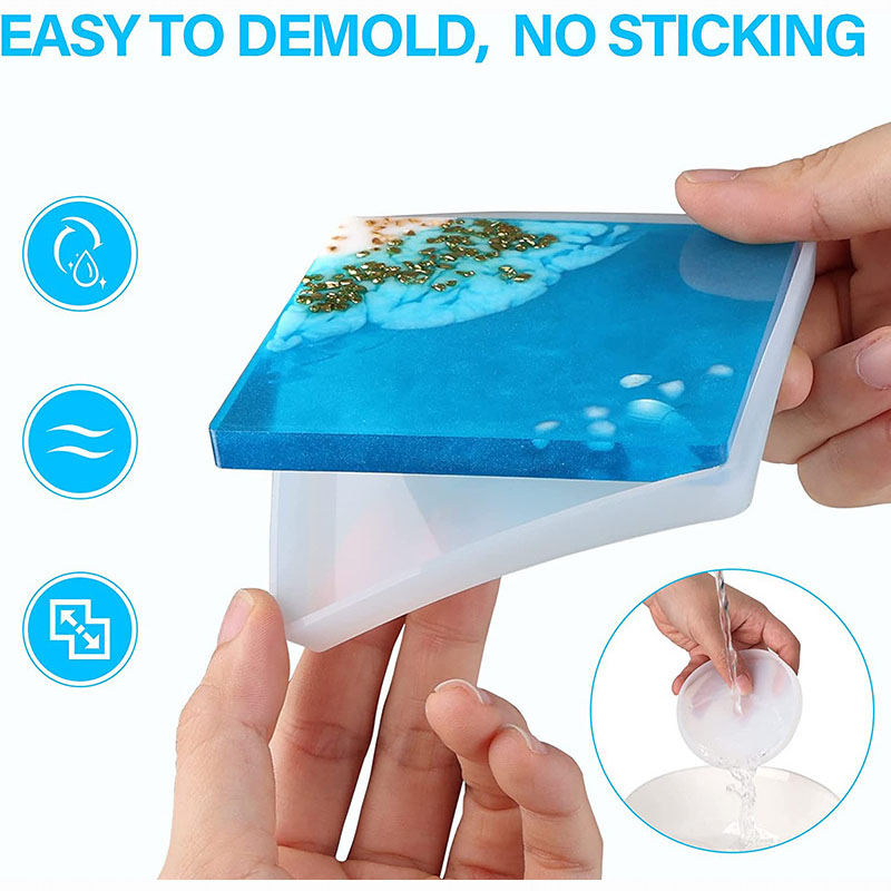 Round Square Coaster Silicone  - Resin Ocean Wave Mold incelemesi ve fiyatı